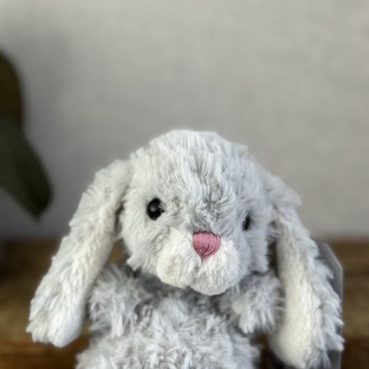 Jellycat Yummy Bunny Grey - New Without Tags - Small Beanie Rabbit Light Grey 5"