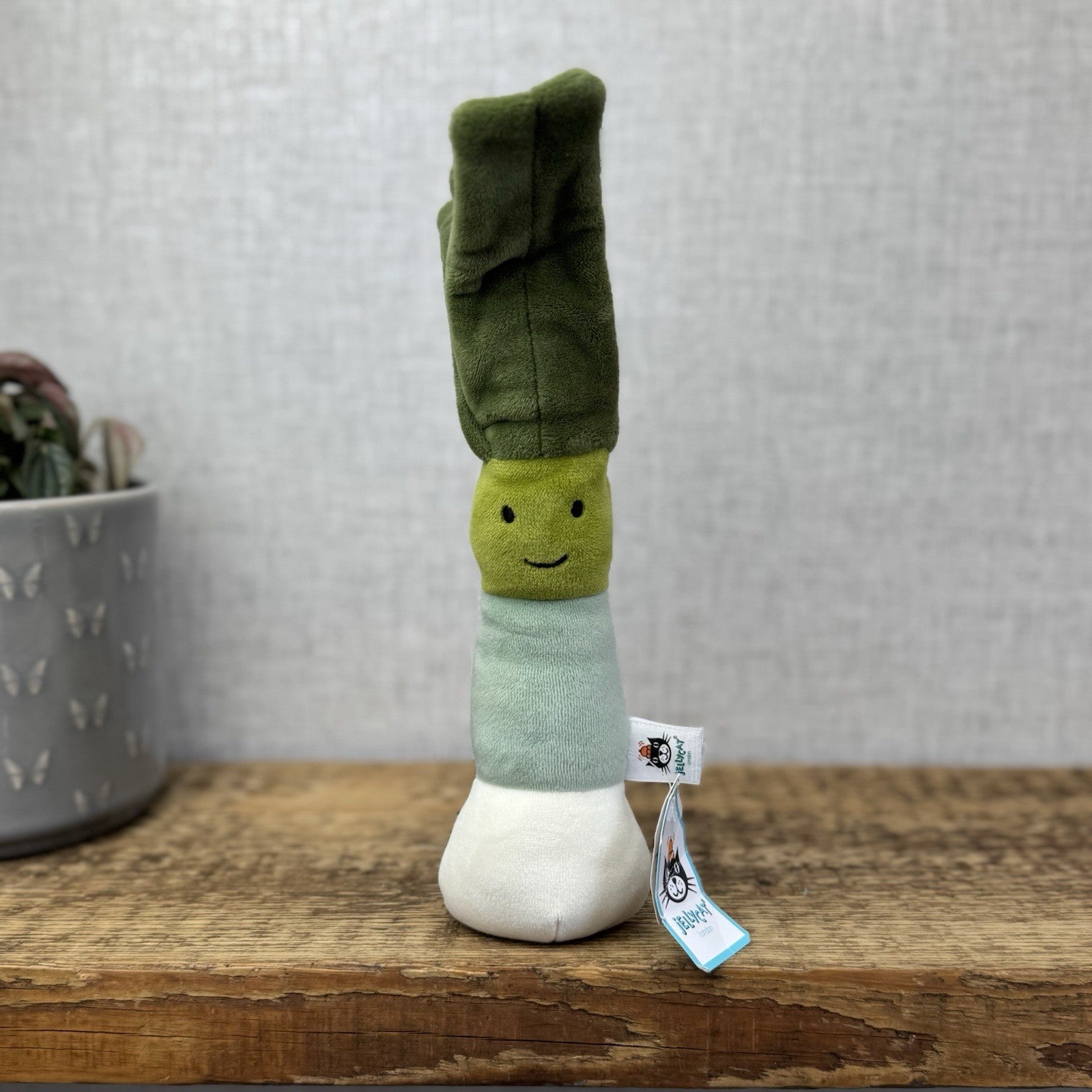 Jellycat Vivacious Veg Leek - Small Green Velour Beanie Vegetable Play 10" Tags