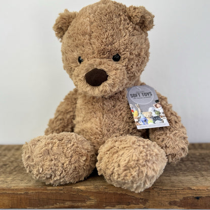 Jellycat Medium Bumbly Bear - Small Textured Retired Small Brown Bear 16”