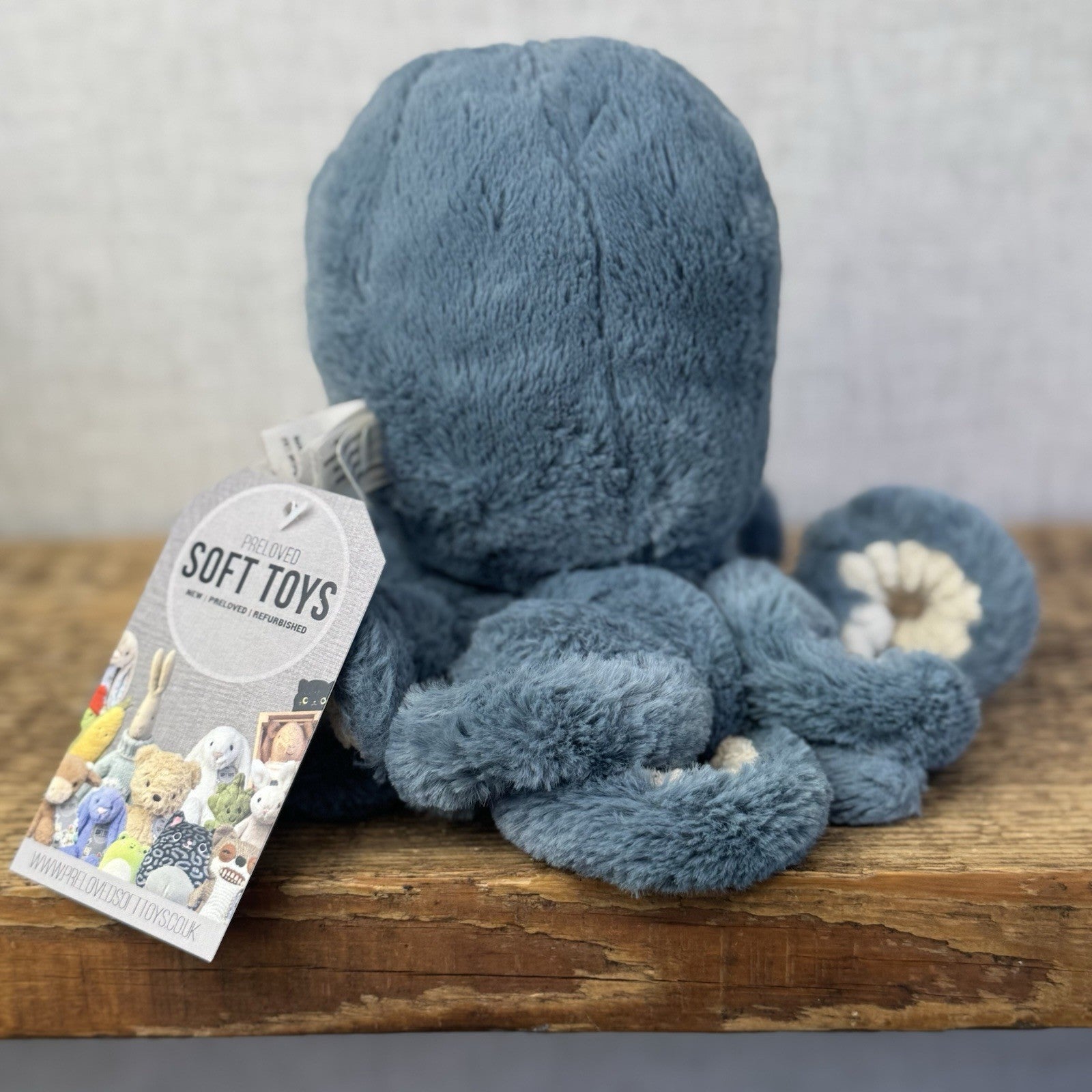 Jellycat Little Storm Octopus - Retired Small Dark Blue/Teal Octopus Soft Toy 8”
