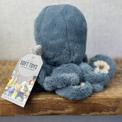 Jellycat Little Storm Octopus - Retired Small Dark Blue/Teal Octopus Soft Toy 8”