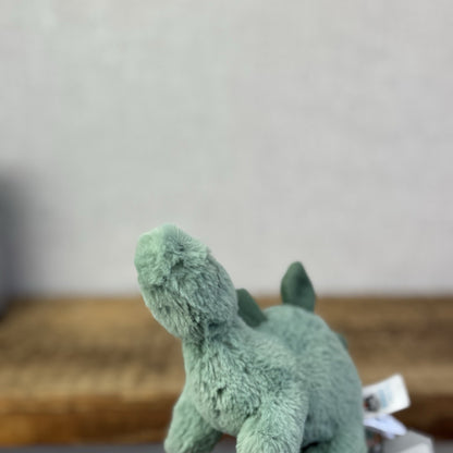 Jellycat Mini Fossily Stegosaurus - Tiny Dinosaur Beanie Plush Mini Dino 6"