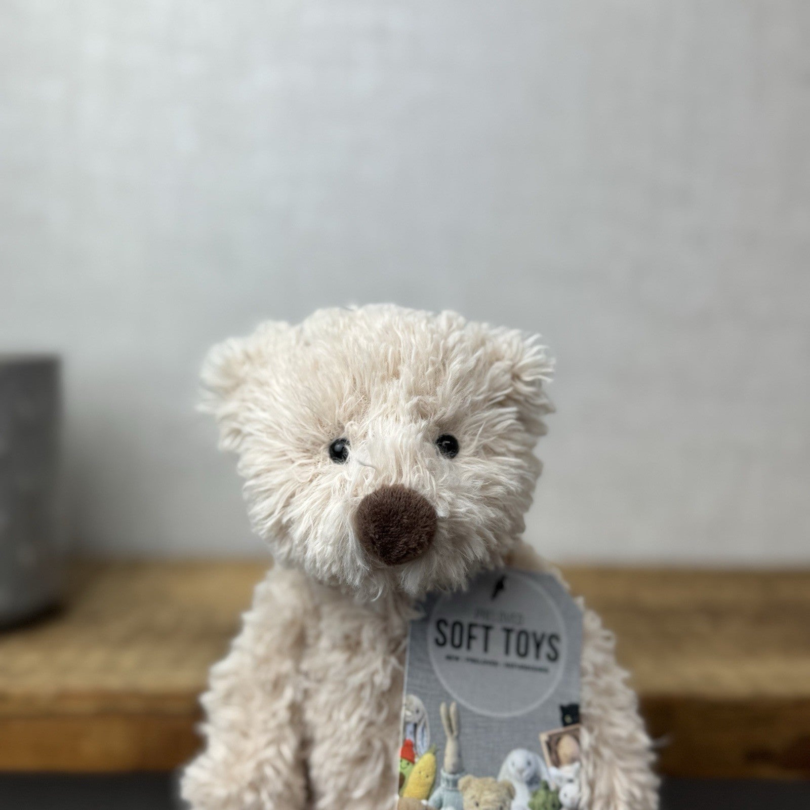 Jellycat Small Biscuit Bear - Curly Off White Small Beanie Bear Retired (#2)