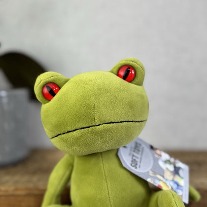 Jellycat Medium Tad Tree Frog - Retired Velour Big Red Eye Beanie Frog Plush 9"