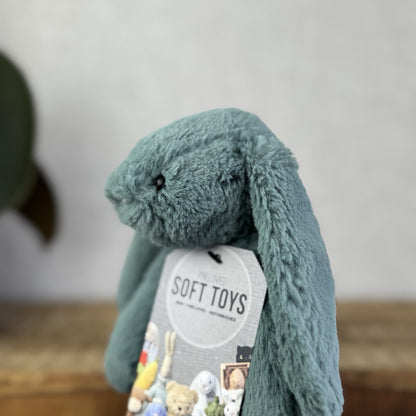 Jellycat Small Bashful Ivy Bunny - Retired Green Bunny Chrismas Release 8"