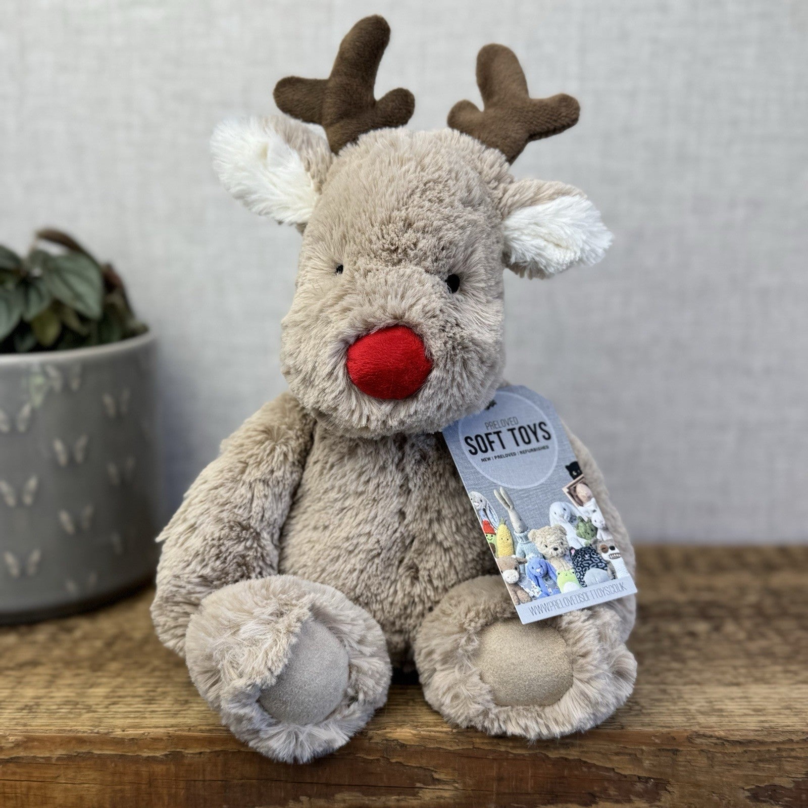 John Lewis X Jellycat Baby Reindeer Christmas Plush Teddy Beanie Winter Baby 12"