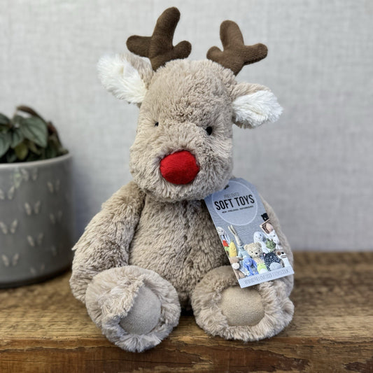 John Lewis X Jellycat Baby Reindeer Christmas Plush Teddy Beanie Winter Baby 12"