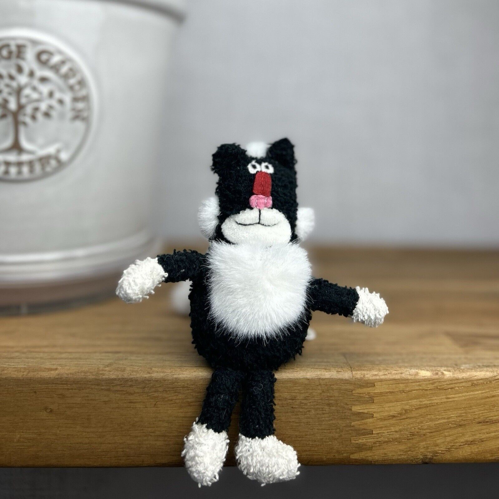 Jellycat Scat Cat Black Vintage Soft Toy Comforter Baby Kitten Black Plush 5"