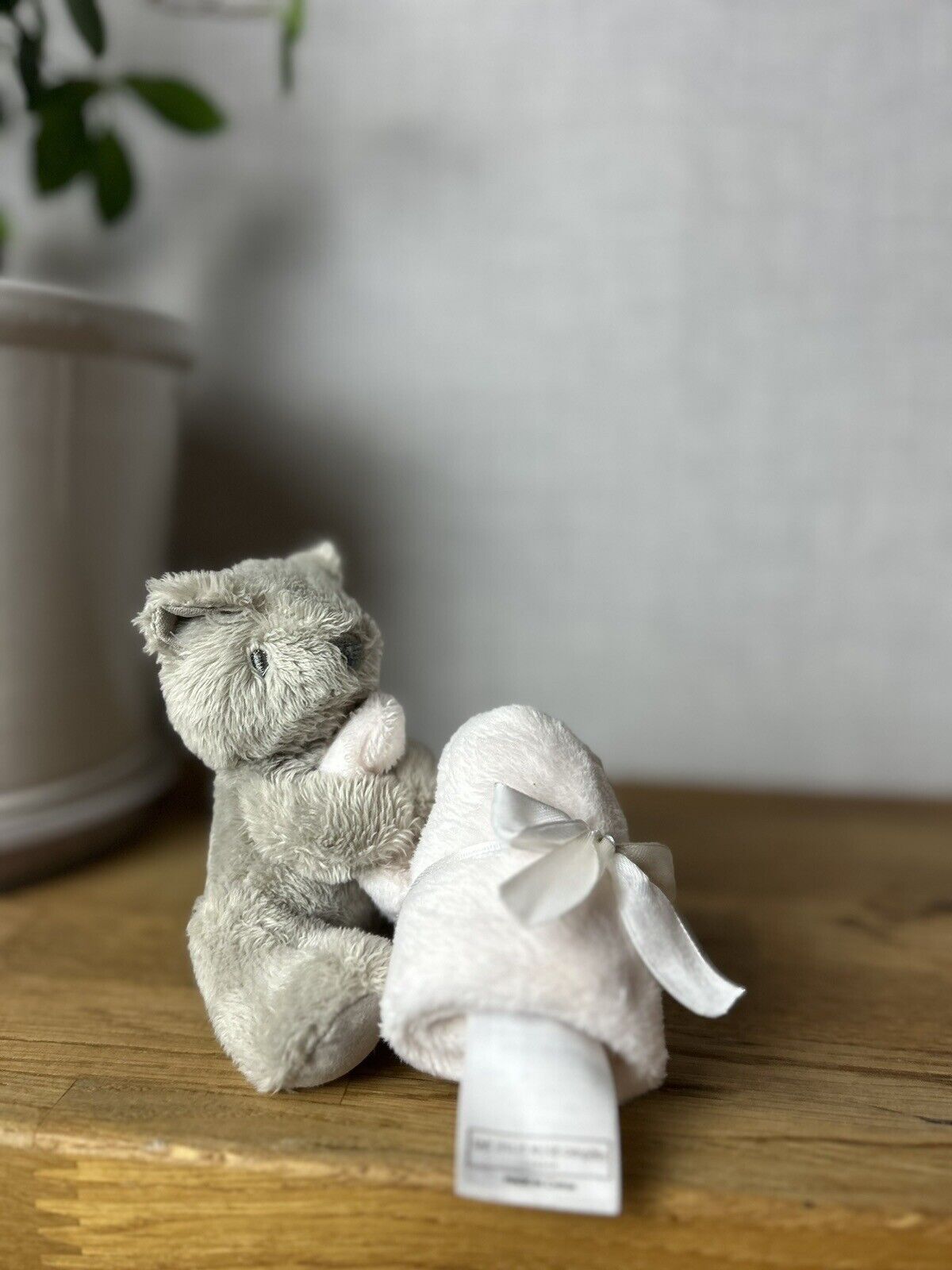 The Little White Company Buttons Bear Comforter - Girls Comforter - Soother Pink