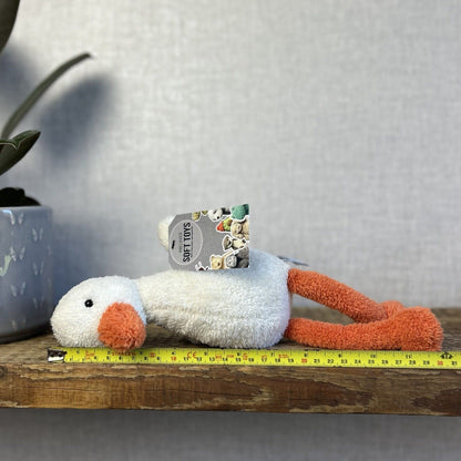 Jellycat Medium Slackajack Duckling - White Textured Duck Long Legs 12"
