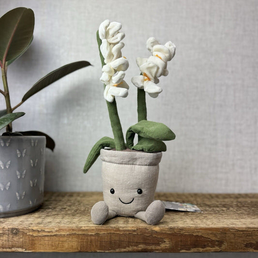 Jellycat Amuseable White Orchid - Retired Jellycat Potted Plant Medium 12"