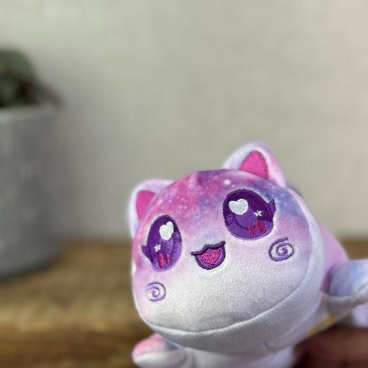 Aphmau MeeMeows - Celestial Galaxy Cat - Pocket Squishy Cat Pink Small Cat 5"