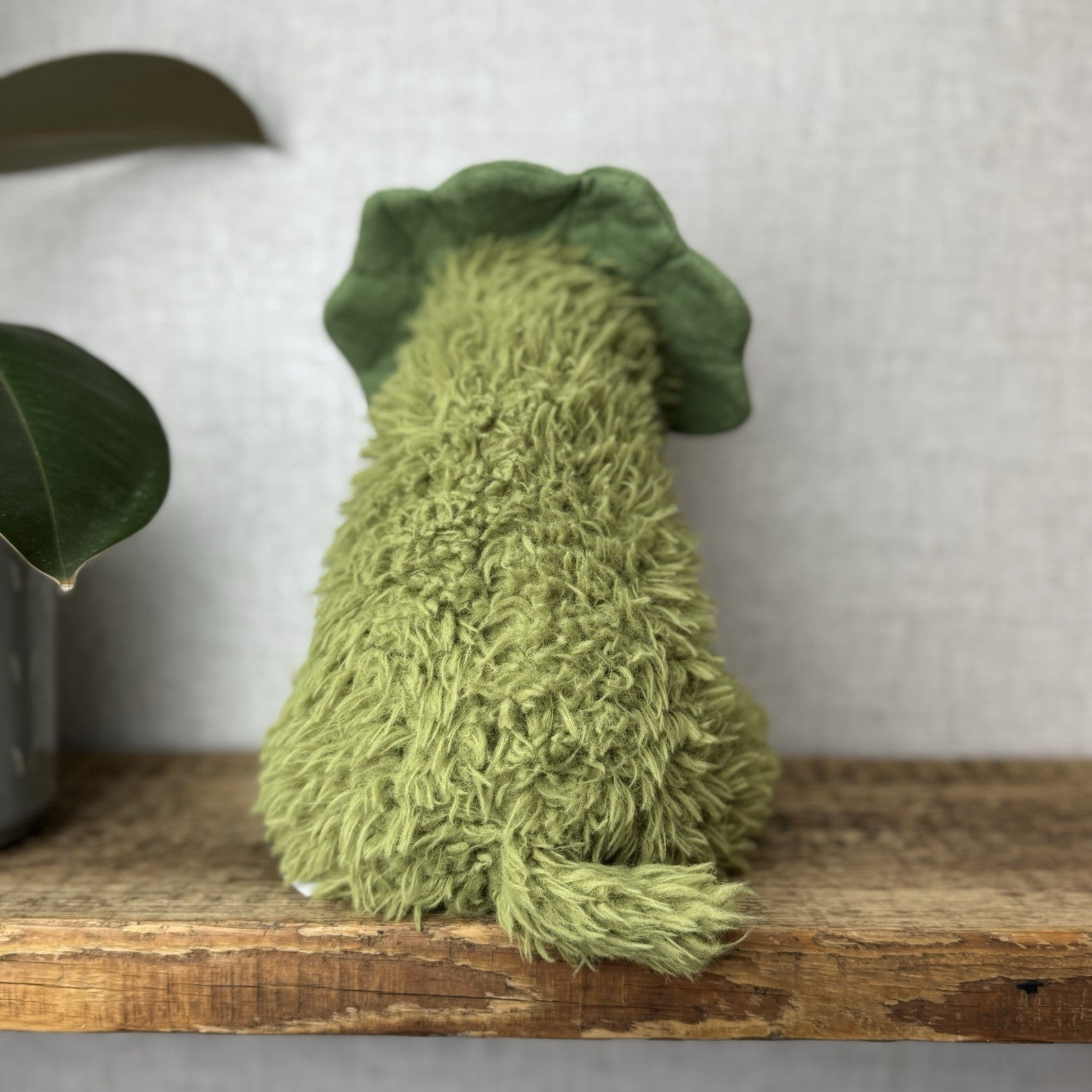 Jellycat Curvie Dino - Green Fluffy Sitting Dinosaur Plush Beanie - Medium 8” 