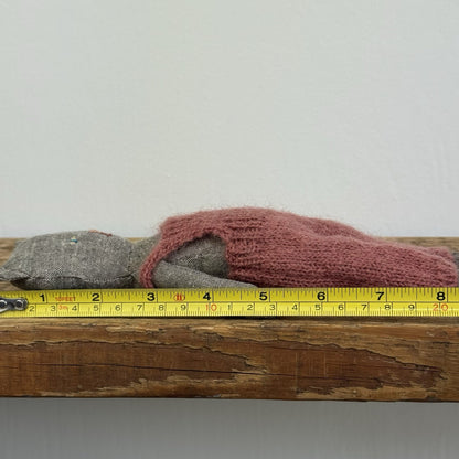 Maileg Chaton Kitten Grey - Grey Linen Cat Rouge Crochet Dungarees NWOT