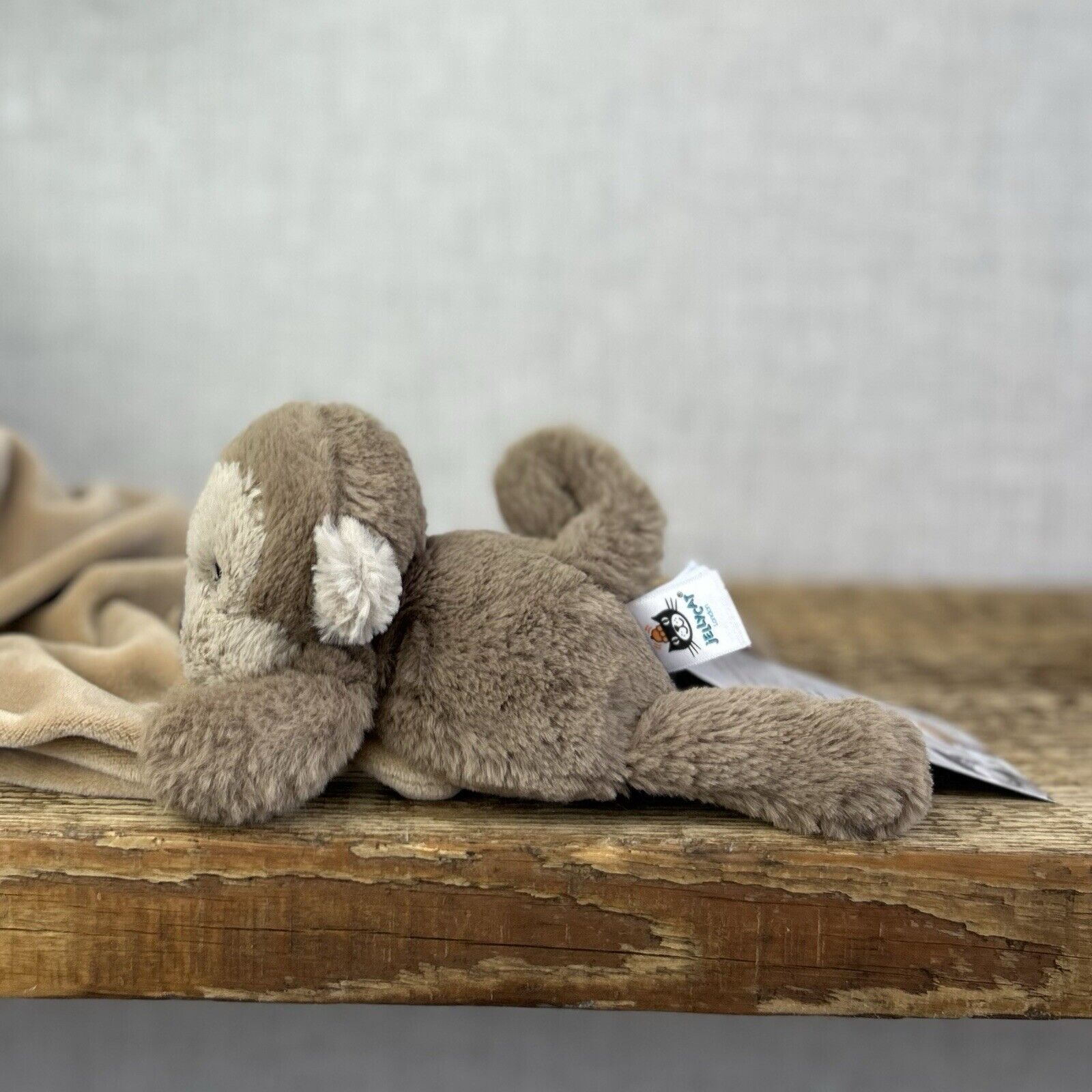 Jellycat Shooshu Monkey Soother - Super Soft Monkey Comforter - Blankie (Smudge)