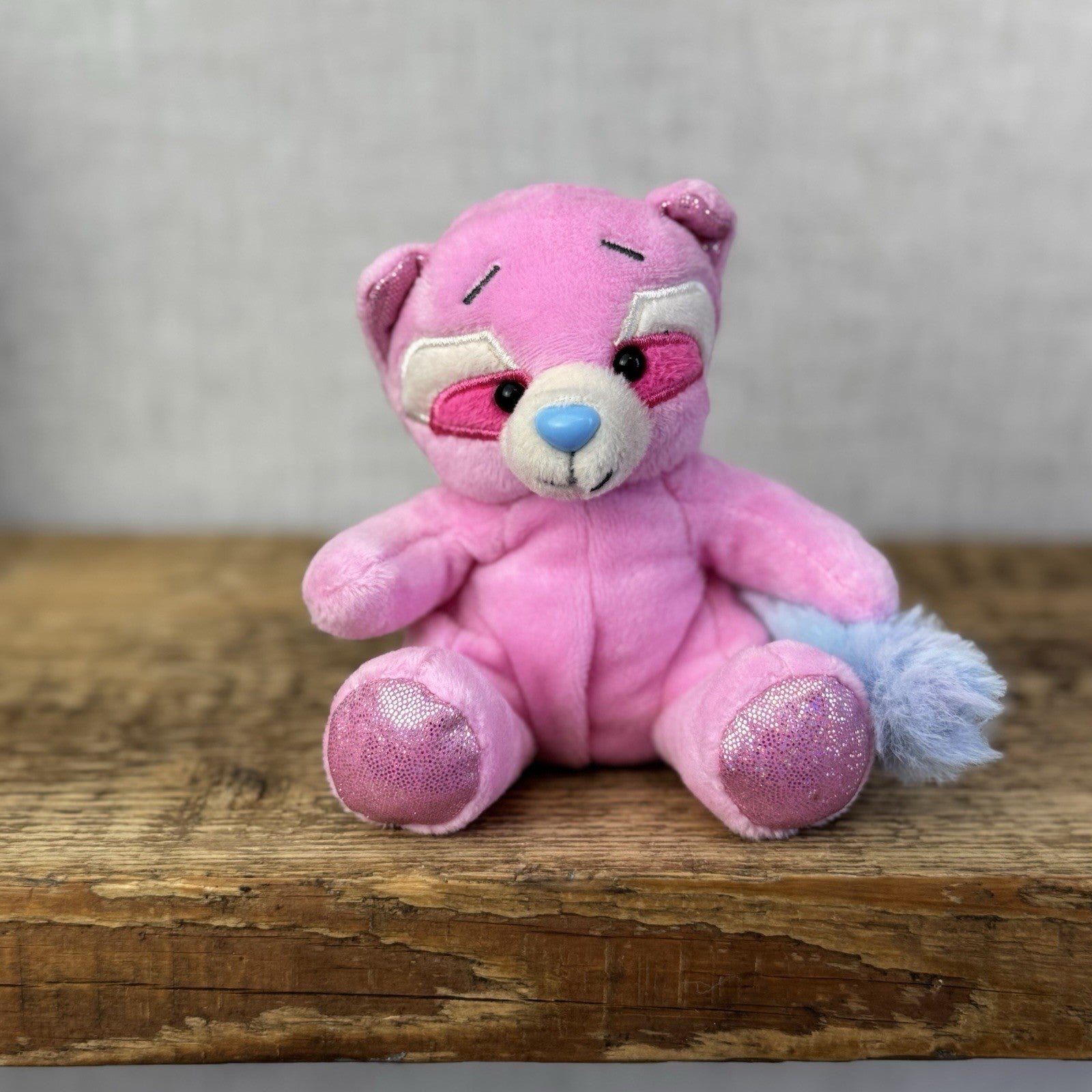 Blue Nose Friends - Rezi The Raccoon #2 - Pink Blue Nose Friend Rare Retired