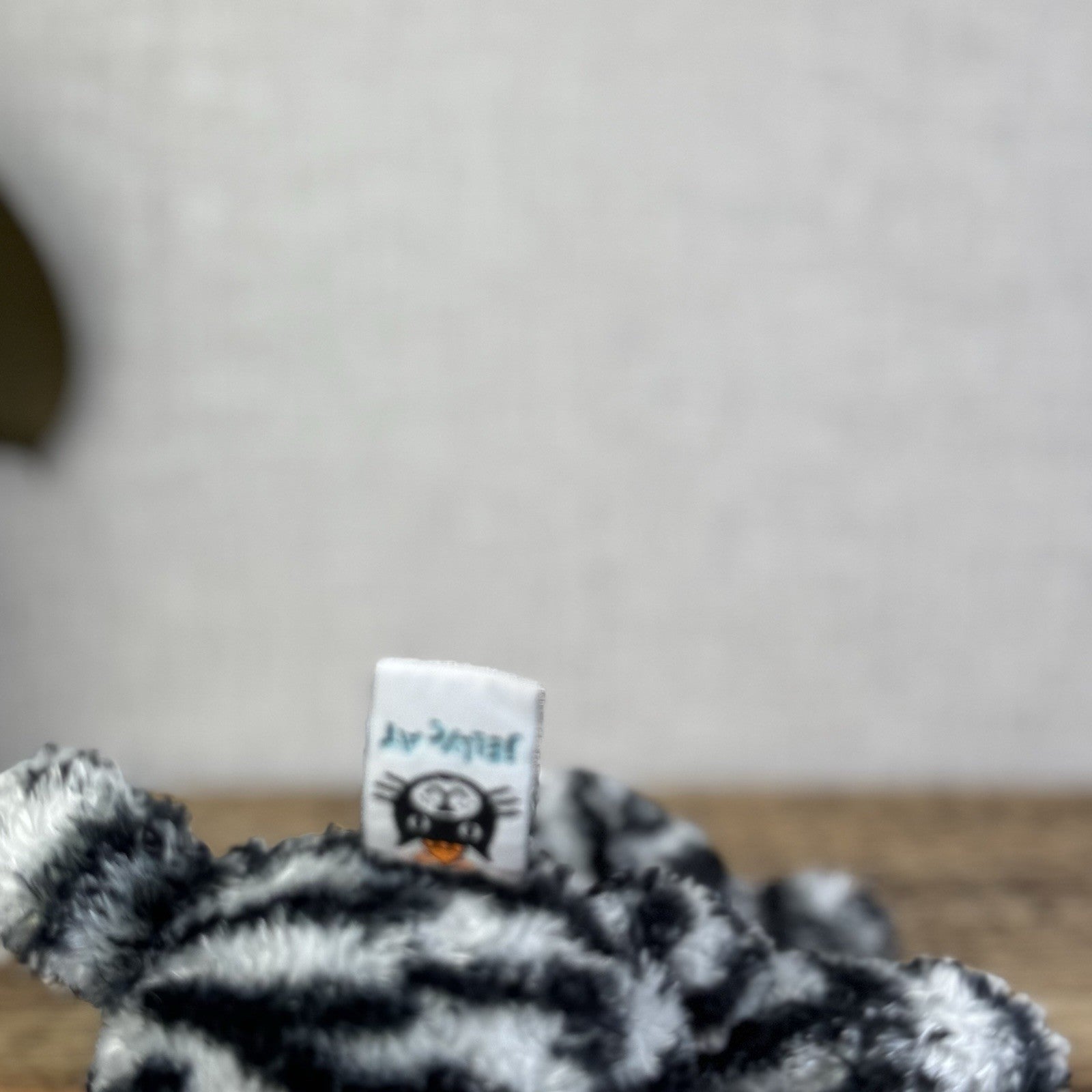 Jellycat Miaow Bella Expresso Cat - Grey/Black Striped Cat Collar With Bell 12"
