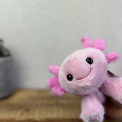 Build A Bear Pink Axolotl Sea Creature Mini Beans  - Small Beanbag BAB NWOT 7"