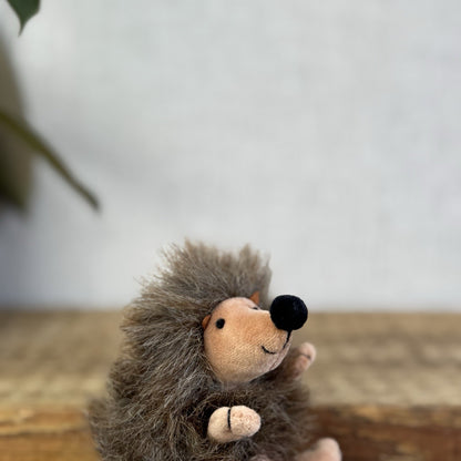 Jellycat Baby Puffball Hedgehog - Small Fluffy Brown Beanie Vintage With Tag 3”