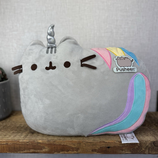 Gund Pusheen Cat - Pusheenicorn Laying Down Cushion Soft Toy Plush With Tags 13"