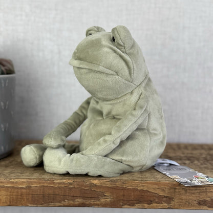 Jellycat Heritage Collection Medium Fergus Frog - Suede Green Floppy Frog 12"