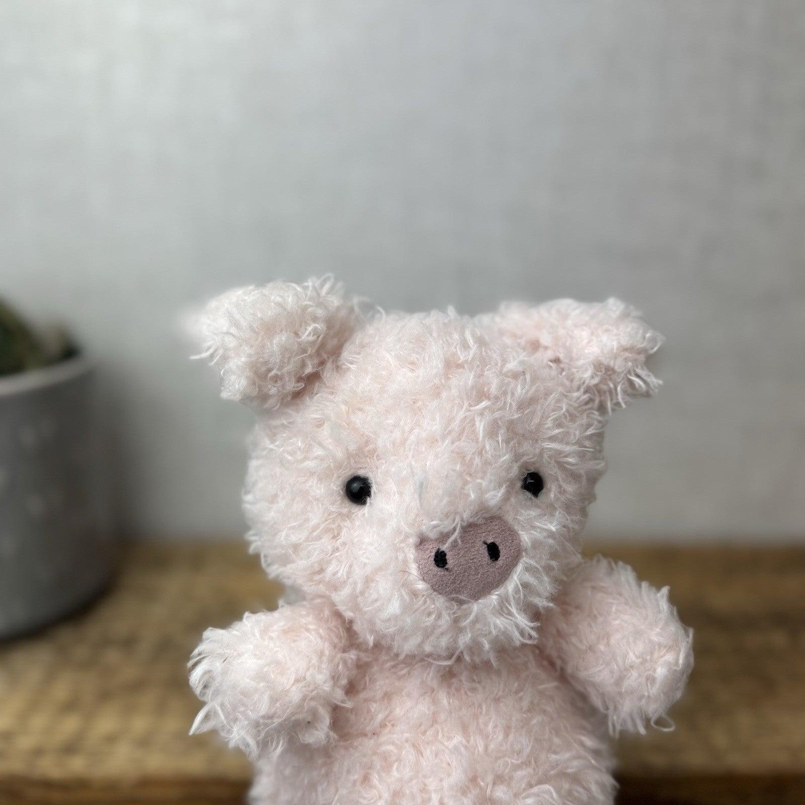 Jellycat Little Pig - Fluffy Pink Piglet Soft Toy Small Curly Fur Retired 7"