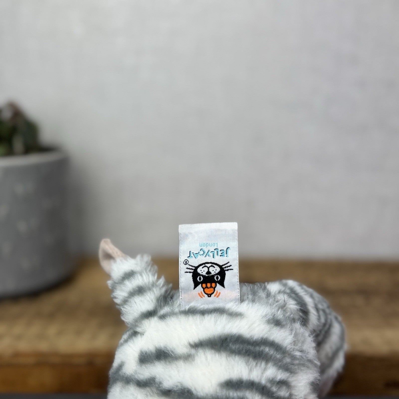 Jellycat Medium Fluffles Zebra - Retired Fluffy Grey/White Zebra Plush 12" 