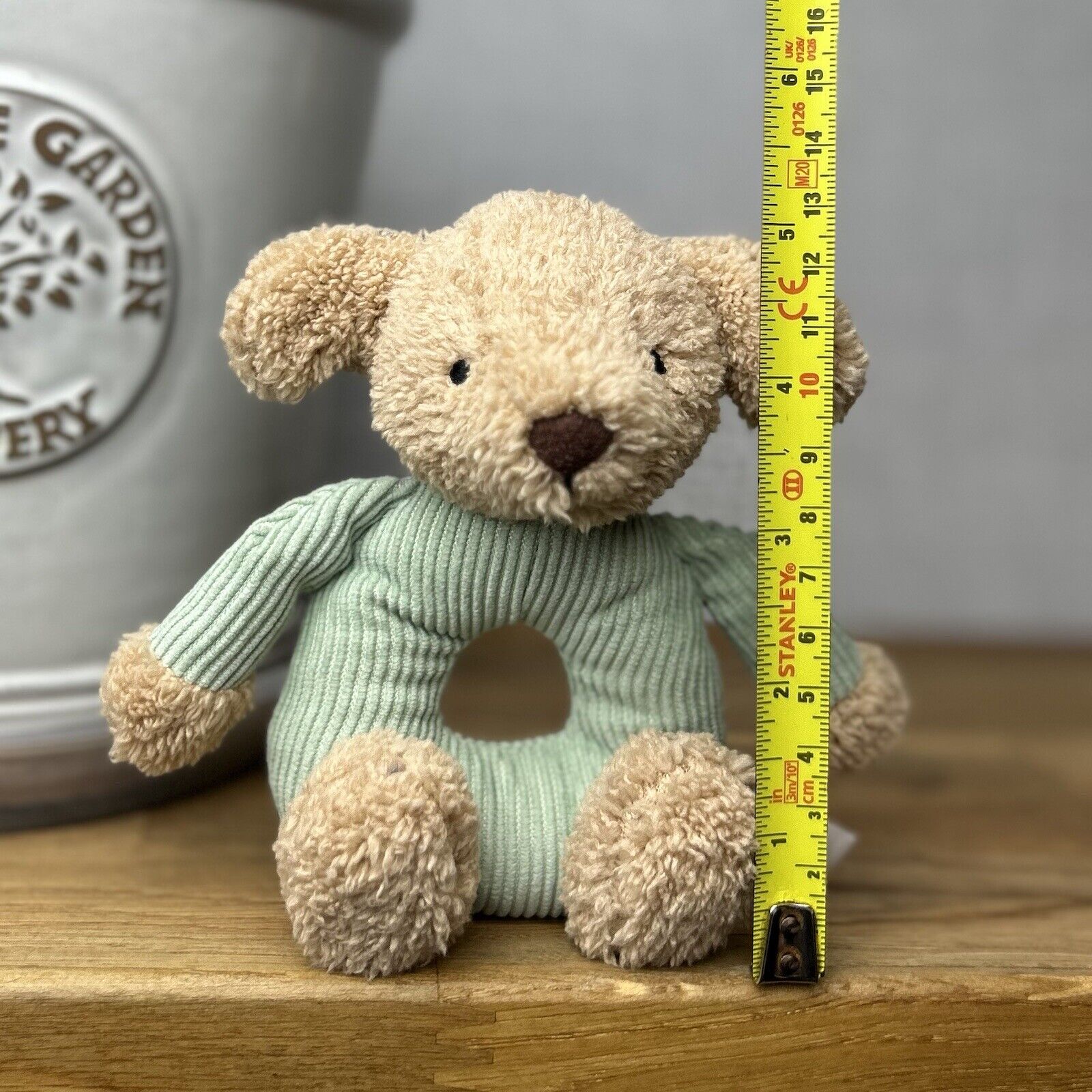 Jellycat Jumble Puppy Rattle - Blue Corduroy Rattle - Dog/Puppy Rattle Soft Toy