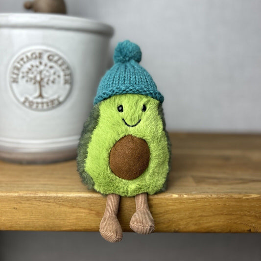 Jellycat Amuseable Cozi Avocado With Hat Plush Soft Toy - Teal Cozi Avacado