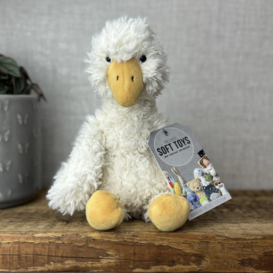Jellycat James Goose Small - Small Cream Fluffy Goose Soft Toy Beanie 10”