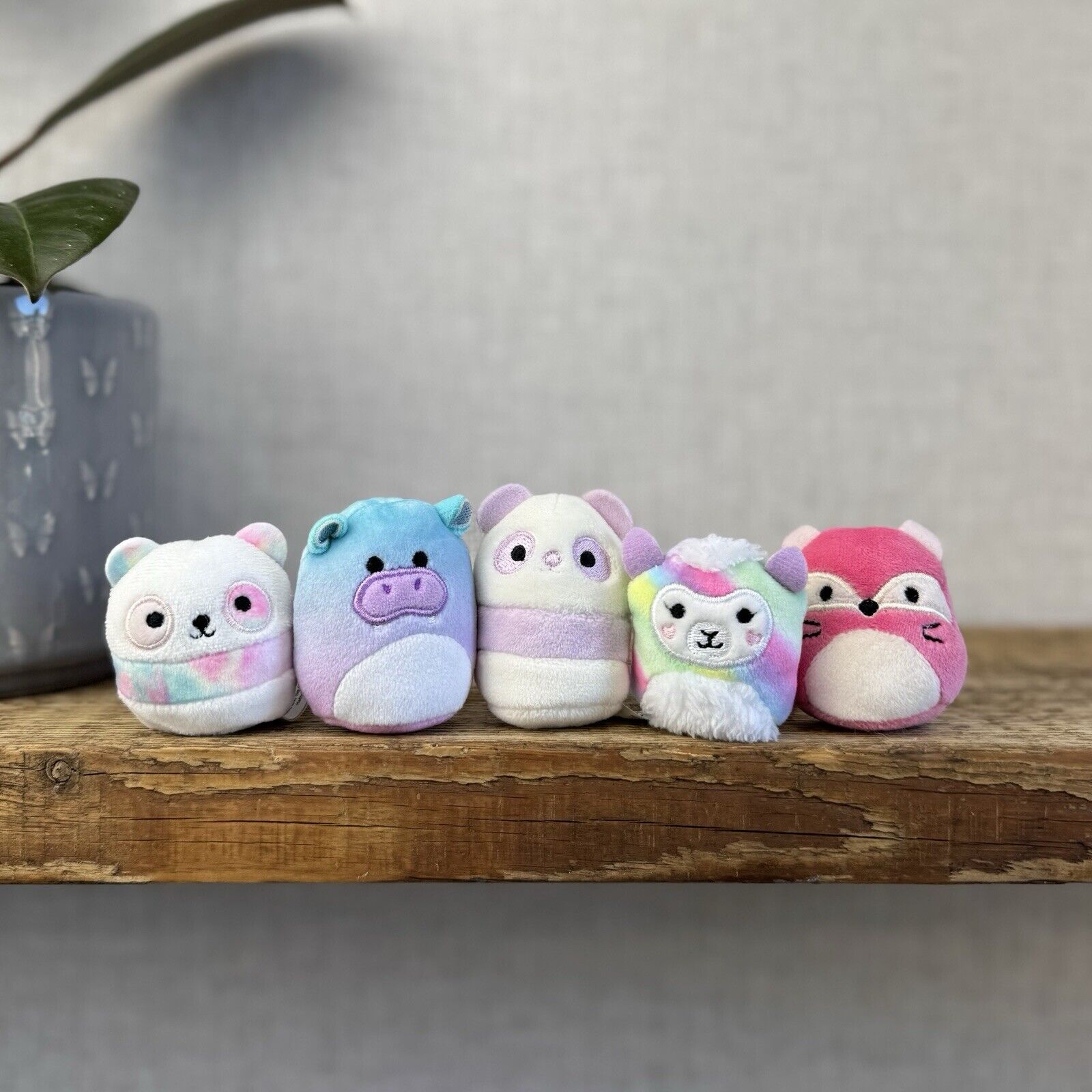 Squishmallow Squishville Pink Wild Animal Bundle - Fox, Panda, Hippo, Llama 2"