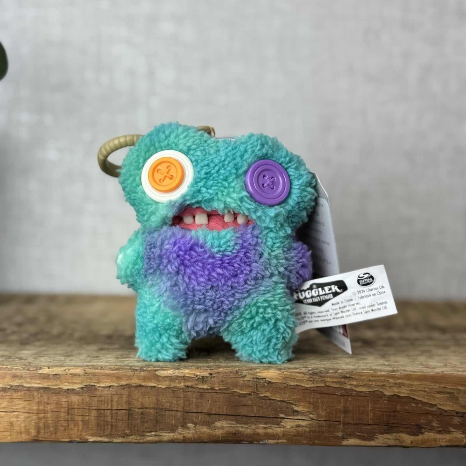 Fuggler Green/blue Gaptooth Mcgoo - Funny Ugly Monster Keyring Clip Monster