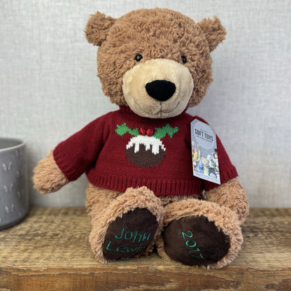 John Lewis Christmas Pudding Jumper 2017 Bear  (John Lewis Collab) Jellycat 18"