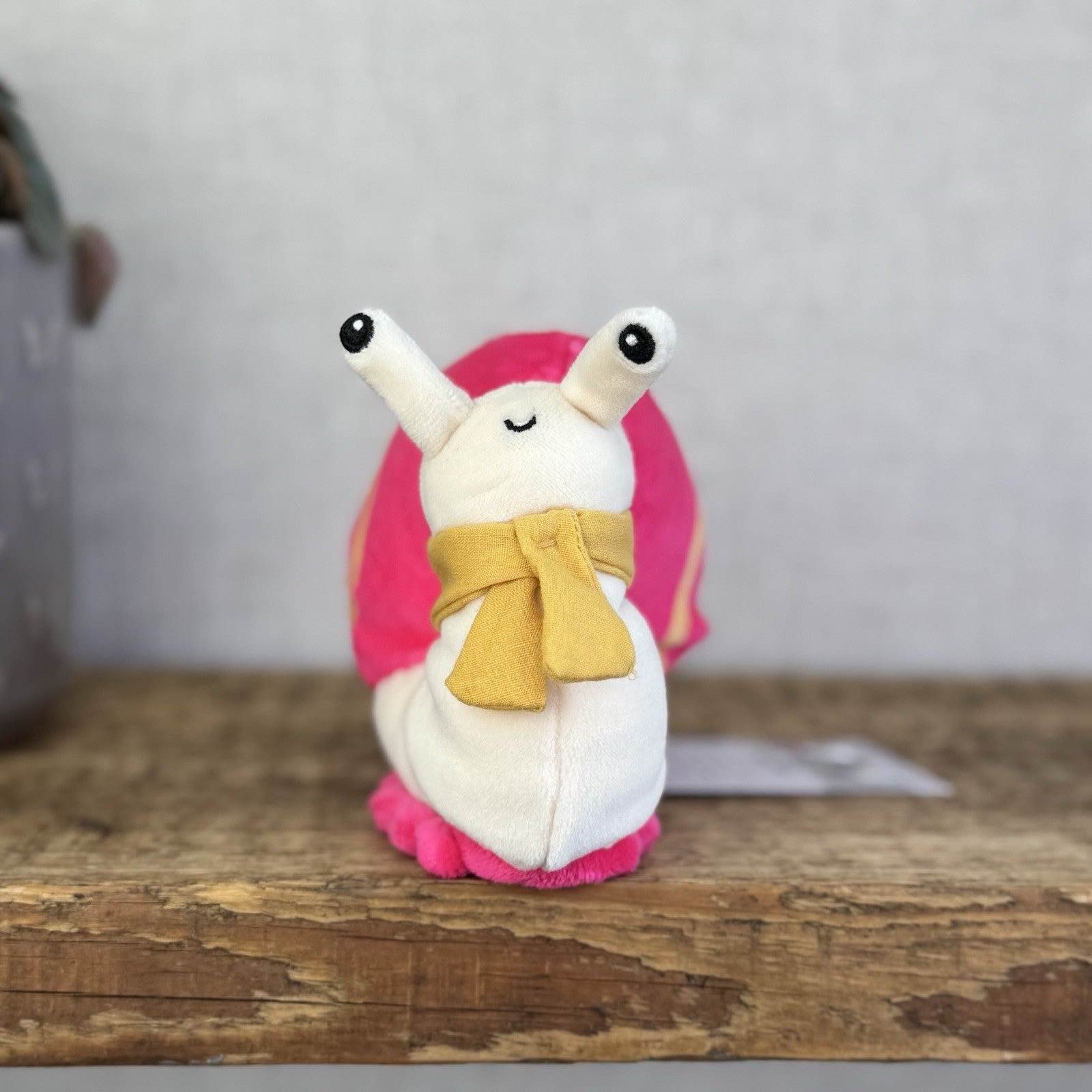 Jellycat Pink Escarfgot Snail Plush Bugs Toy, Small Beanie Plush Retired 5”
