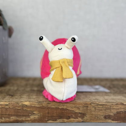 Jellycat Pink Escarfgot Snail Plush Bugs Toy, Small Beanie Plush Retired 5”