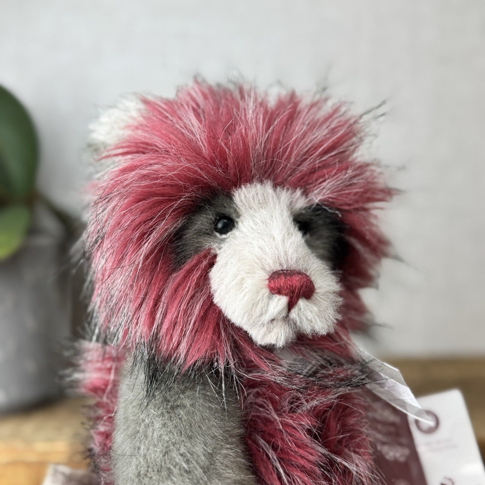 Charlie Bear Grover Teddy Bear - Grey/red Bear New Tags Isabelle Lee 32cm