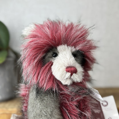 Charlie Bear Grover Teddy Bear - Grey/red Bear New Tags Isabelle Lee 32cm