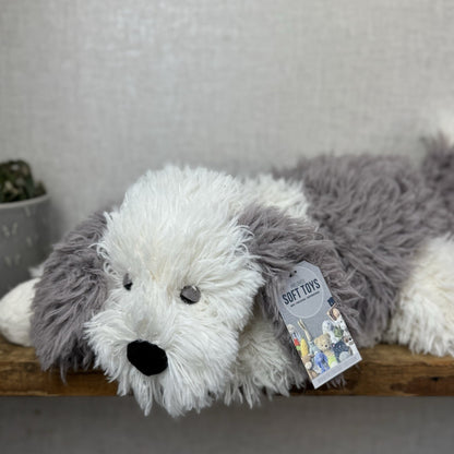 Jellycat Floofie Sheepdog - Large Shaggy Sheepdog Soft Toy Beanie Plush 19"