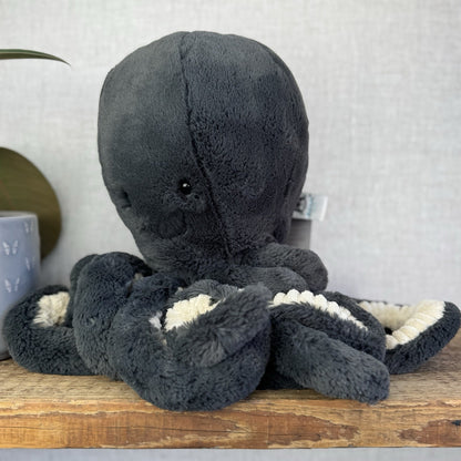 Jellycat Inky Octopus - Large Black Octopus Beanie Rare Retired Collectible 16"