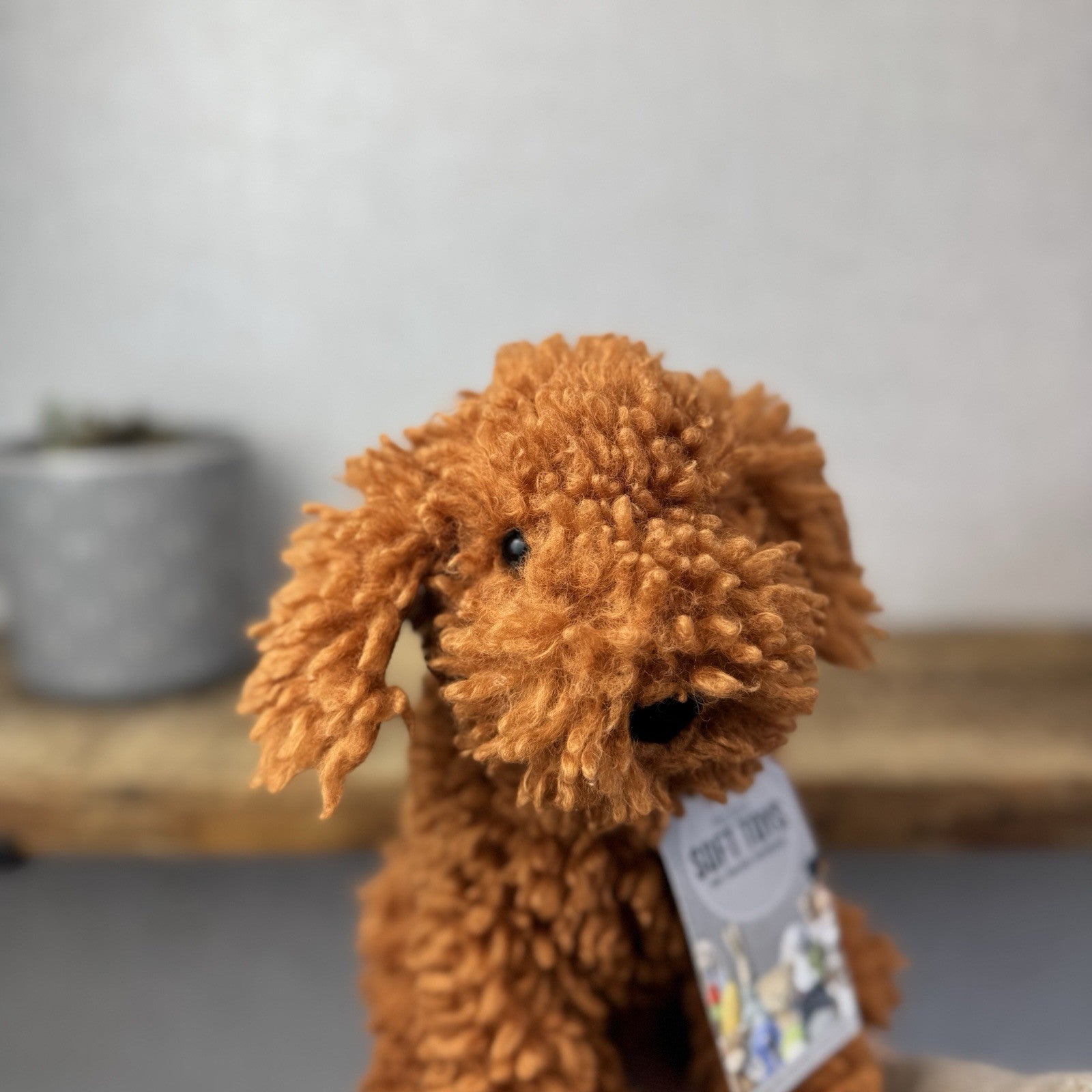 Jellycat Cooper Doodle Dog - Bronze Curly Haired Poodle Dog Beanie 10"