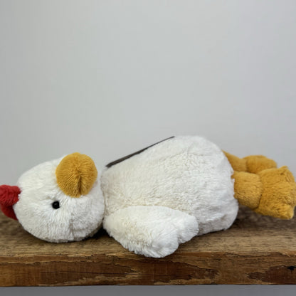 Jellycat Bashful White Chicken - Medium Fluffy Farm Animal Rare/Retired 12"