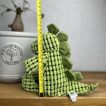 Jellycat Doppy Dino - Cordy Dino Small - Black & Green 10” (version 2)