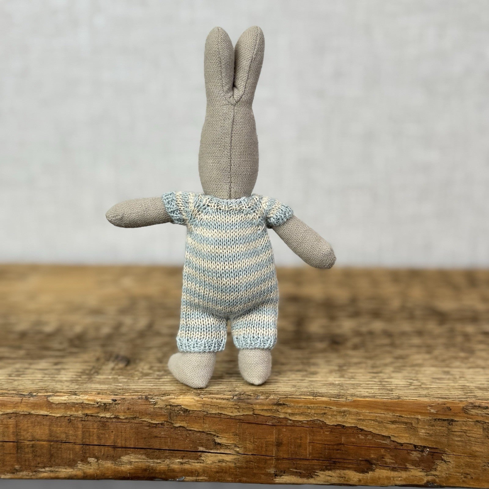 Maileg Micro Rabbit - Mint/Off White Knitted Romper Suit NWOT 