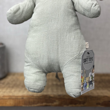 Maileg Safari Friends Medium Elephant - Iron Grey - Grey Beanie Linen Elephant