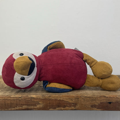 Jellycat Belby Parrot - Retired Velour Bird Plush Parrot Push Red/Blue 10"