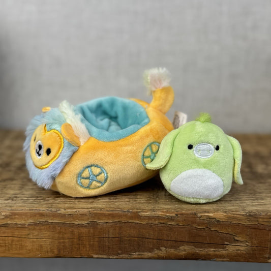 Squishmallow Squishville - Juniper SV Vehicle Green Donkey In Lion Car Play Set