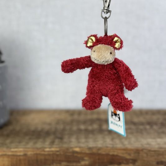 Jellycat Teeny Tot Dragon Keyring - Vintage Collectible Miniature Plush Keyring