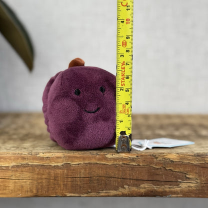 Jellycat Fabulous Fruit Plum - Small Purple Fruit Soft Toy Food Play Beanie 4”