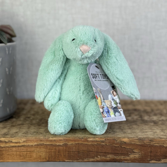 Jellycat Small Bashful Mint Bunny - Green Small Bashful Rabbit Rare, Retired 8"