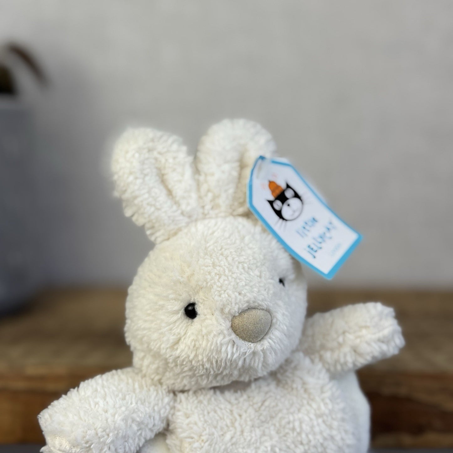 Jellycat Nugget Soother - White Bunny Roll Up Soother Bunny Retired Rare